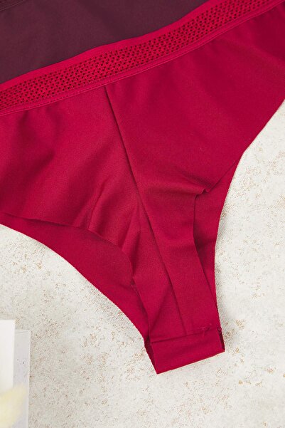 Trendyol Collection Pachet de 5 chiloți tricotați cu detaliu din dantelă micro multicoloră THMAW26KU00026