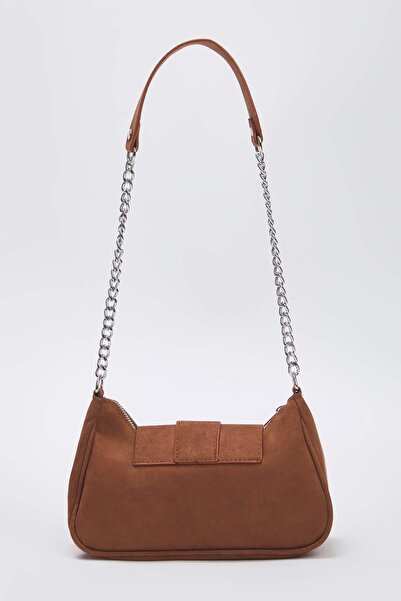 TRENDYOL SHOES Γυναικεία τσάντα ώμου Tan Suede TAKSS25OC00010