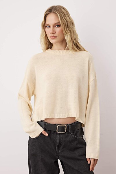 Trendyol Collection Ecru-Black 2-Piece Basic Pack Knitwear Sweater Twoaw26Kz00256