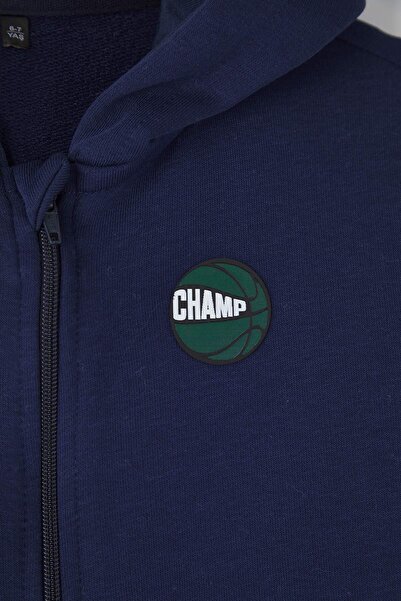 TRENDYOLKIDS Синій бавовняний принтований капюшон на блискавці Regular чоловічий дитячий в'язаний кардиган TKDAW26SW00032