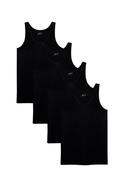 Brix 1006 قميص رجالي أسود اللون مكون من 4 قطع مصنوع من القطن بنسبة 100% بدون ...