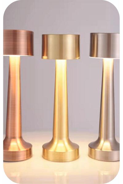 Helios Masa Lambası Şarjlı-dimlenebilir 3 Fonksiyon Silver Hs-8107s