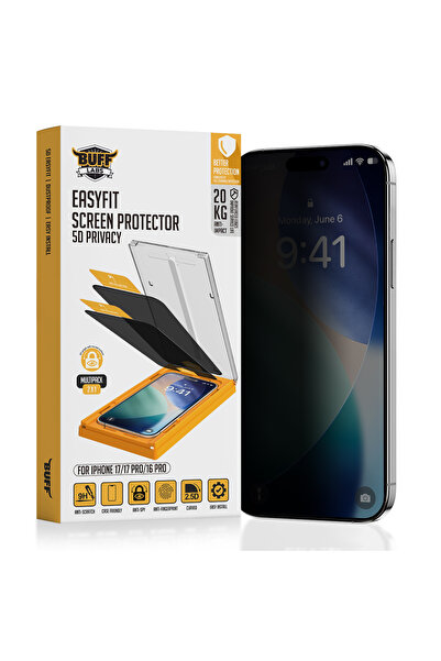 Buff Labs 17/17 Pro/16 Pro 5D Privacy EasyFit Uyumlu  2 Adet Ekran Koruyucu