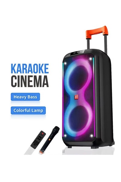 JUNGLEE KABLOSUZ MİKROFONLU BLUETOOTH SPEAKER TAŞINABİLİR TEKERLEKLİ BÜYÜK BO...