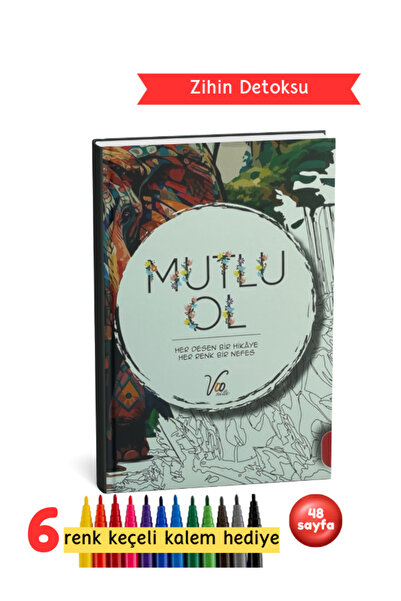 Pembe Yayınevi Mandala Boyama Kitabı – Yetişkinler İçin Stres Giderici Renkli Terapi - Mutlu Ol