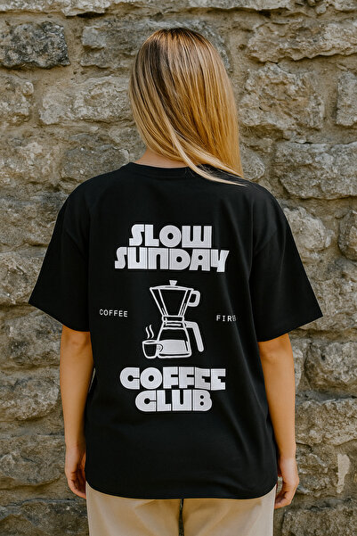 Sabaki Market Coffee Retro Design Oversize T-Shirt