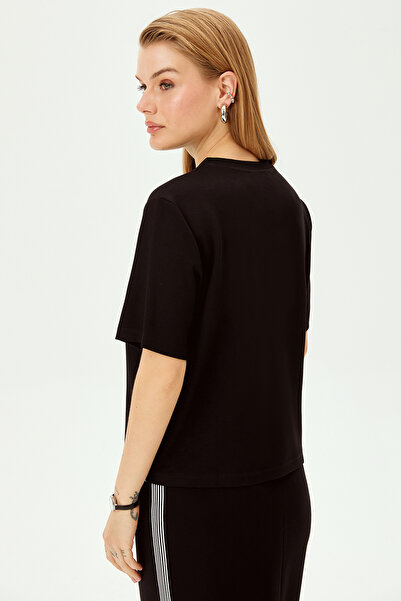 Allyco Πλεκτό μπλουζάκι με κοντό μανίκι με λεπτομέρεια με ρίγες