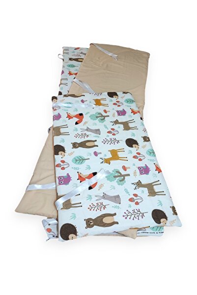 Bebek Özel 60X120 Baby Child Edge Protection for Crib (3 Pieces) Barrier Nature Light Brown