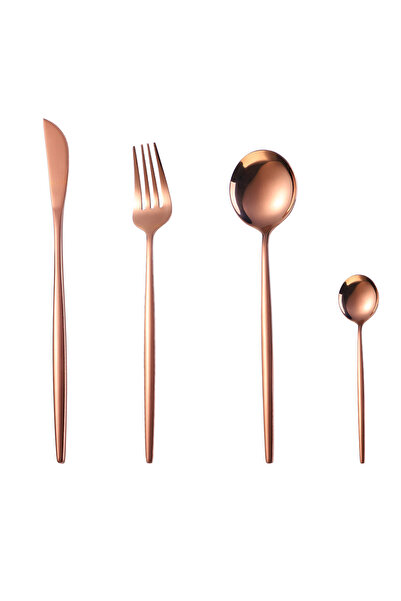 Trendy's Set of 4 stainless steel cutlery, TRENDY'S rose