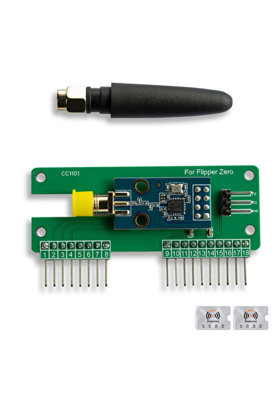 UnderShop External Module for Flipper Zero CC1011 - Extends Sub-GHz Range, 433Mhz Antenna