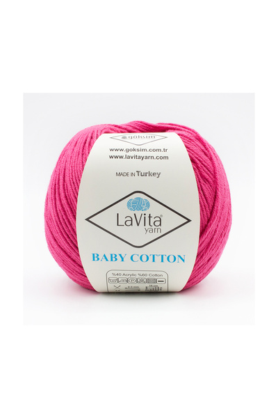 LaVita Yarn Βρεφικό βαμβακερό Amigurumi και πλεκτό νήμα 40% ακρυλικό 60% βαμβάκι 50gr (4017 CANDY PINK)