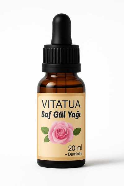 VİTA TUA زيت الورد النقي 100% نقي وطبيعي، زيت عطري عشبي مع قطارة زجاجية للعنا...