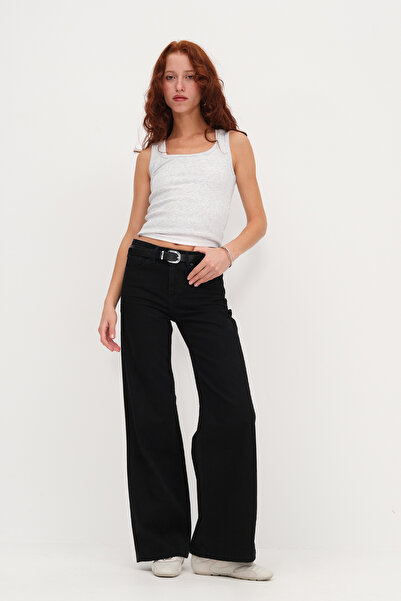 Addax High Waist Wide Leg Jean Pants Pn7063-Pnp