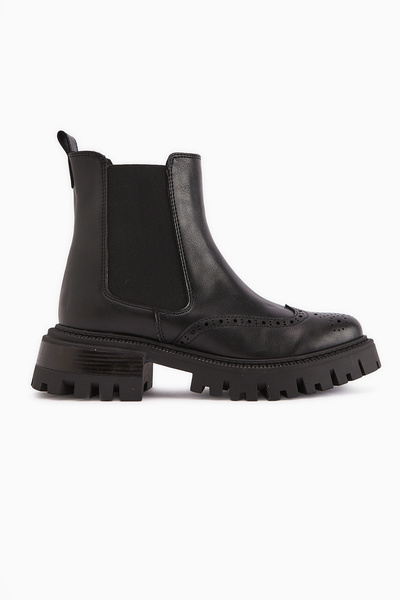 Limoya Leyah Μαύρες Γυναικείες Μπότες με λεπτομέρεια κομμένες με λέιζερ, Γυναικεία Μποτάκια