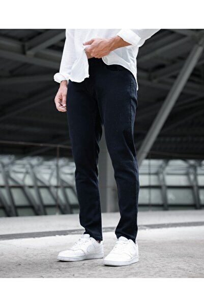 Newtime Ανδρικό τζιν Slim Fit Lycra ίσιο μαύρο