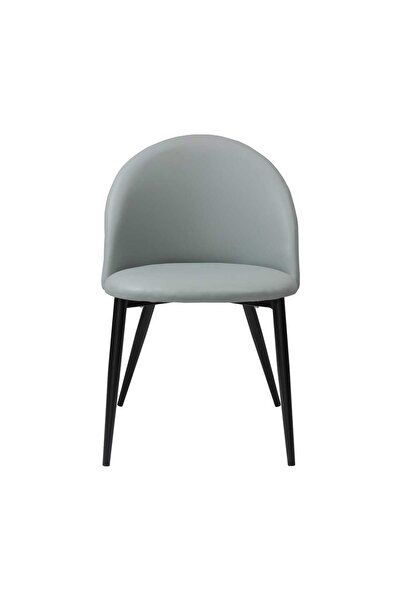 ARTA DOOR Set 2 Scaune Piele Ecologică Bella Gri Picior Negru , HoReCa, Bucătărie , Living, Birou, Dormitoare