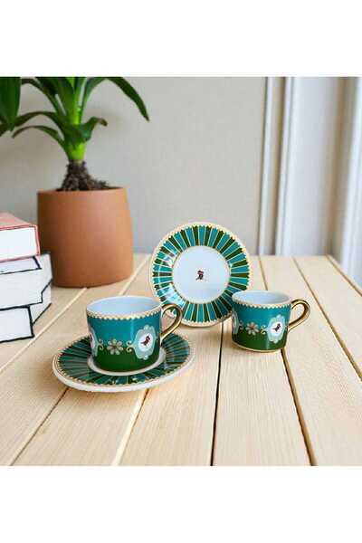 ariana sytle Double Espresso Turkish Coffee Cup Set for 2 People