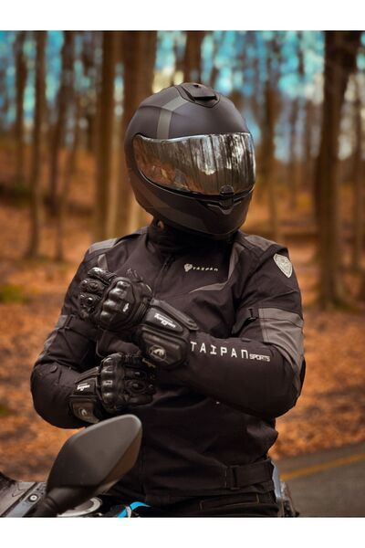 TAIPAN SPORTS Motorcu Montu Omuz Dirsek Ve Sırt Korumalı Rüzgar Geçirmez Suya Dayanıklı Cordura 600d Kumaş