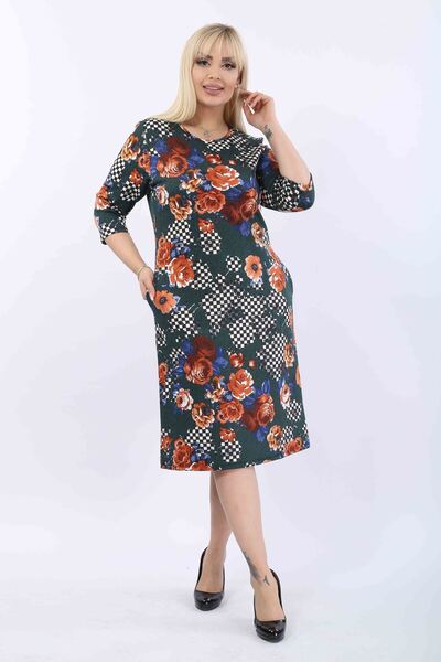 FARBAPLUS Φόρεμα με μοτίβο με τσέπες μεγάλου μεγέθους 37C-2009