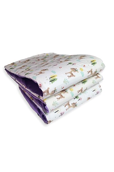 Bebek Özel 3 قطع حماية لحواف سرير الأطفال الرضع كاراكا أرجواني لسرير أطفال مقاس 70 × 130