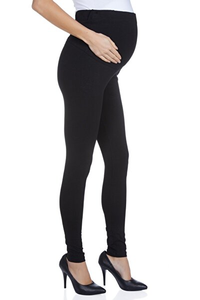 Luvmabelly Colanți de maternitate din bumbac negru de damă