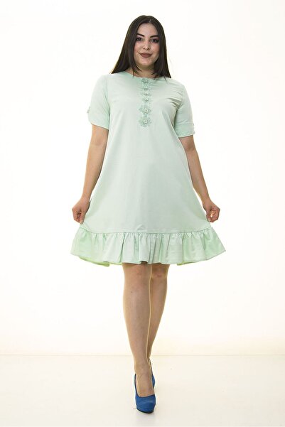 modayız Φόρεμα με βολάν και κορδόνια σε μεγάλο μέγεθος 26D-1334