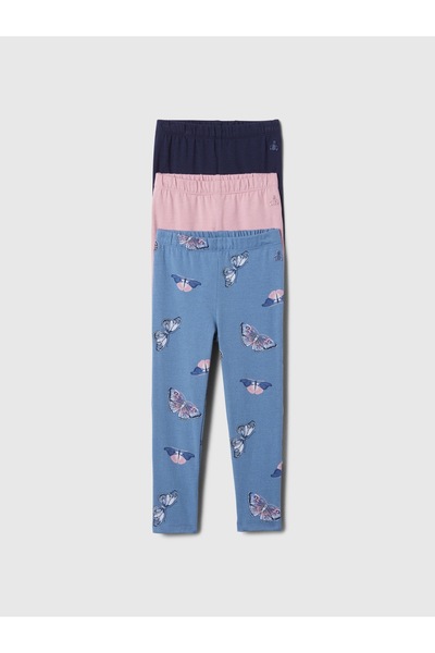 GAP Kız Bebek Çok Renkli Brannan Bear İşlemeli 3'lü Tayt Seti