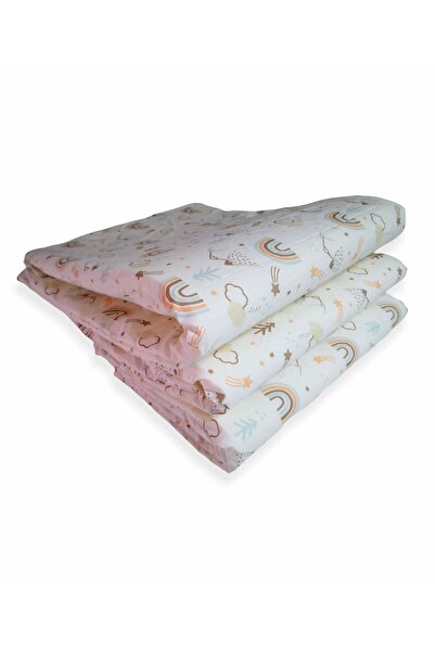 Bebek Özel Baby Kids Crib Edge Protection Bumper 70x130 Crib (3 Pieces) Brown Rainbow