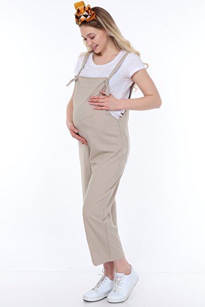 Luvmabelly Myra6101 - Beige Maternity Salopet