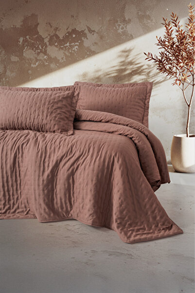 Cotton Box Serra Çift Kişilik Yatak Örtüsü Niva Gül Kurusu