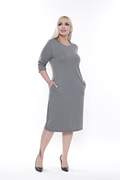 modayız فستان شتوي كبير الحجم مع جيوب من قماش الجاكار 24C-2282