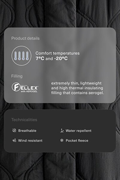 Oysho Suya dayanıklı FELLEX® AEROGEL'li uzun dolgulu ceket