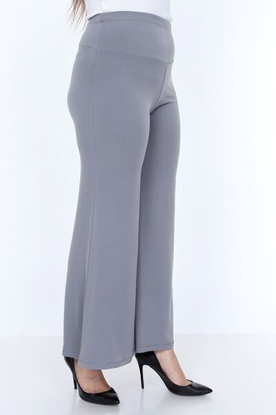 Palena Plna8203 - Sandy Long Palazzo Gray Trousers