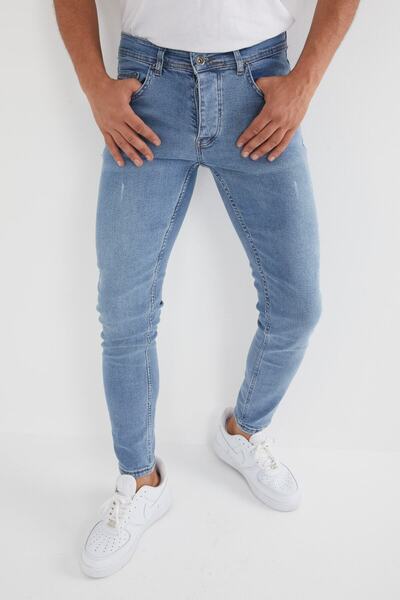 ENERJİN Blugi din Lycra pentru bărbați, slim fit, albastru gheață