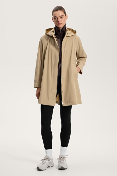 Oysho 10k Su Geçirmez Ekstra Hafif Midi Pelerinli Ceket