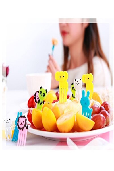 Raffine 10 Pieces Cute Animals Food Fruit Fork Picks For Kids