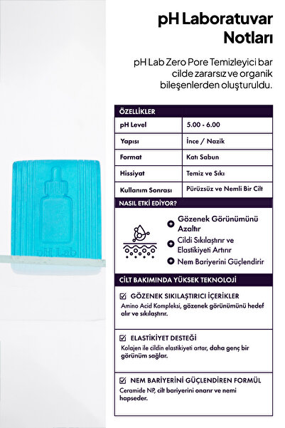 Ph Lab Phlab Zero Pore Gözenek Sıkılaştırıcı Temizleme Barı, Gözenek Temizleyici Etkili Sabun
