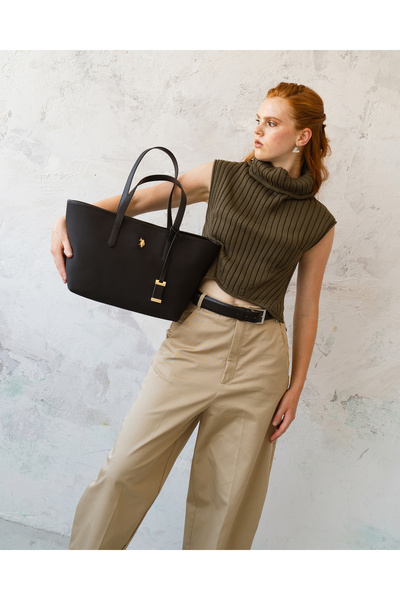 U.S. Polo Assn. Černo-černá dámská taška přes rameno Us25655 Exkluzivně online