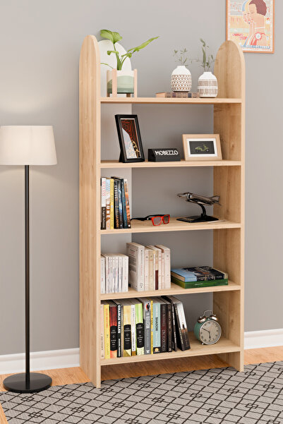 Limnizza 5 Raflı Kitaplık Çok Amaçlı Raf Ünitesi Dekoratif Düzenleyici Salon Ofis Genç Odası Çalışma Odası