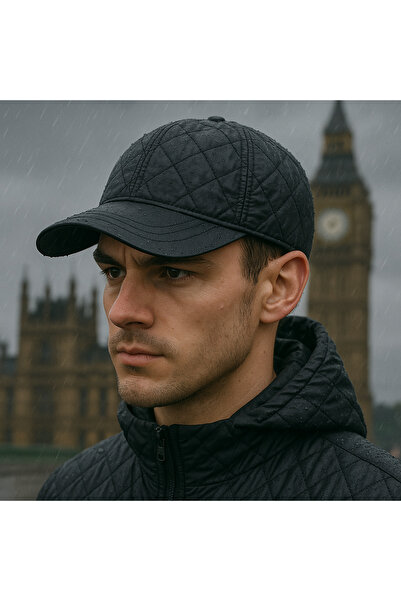 GONCA TEKSTİL Erkek Kapitone Şapka Deri Terekli Tarz Model
