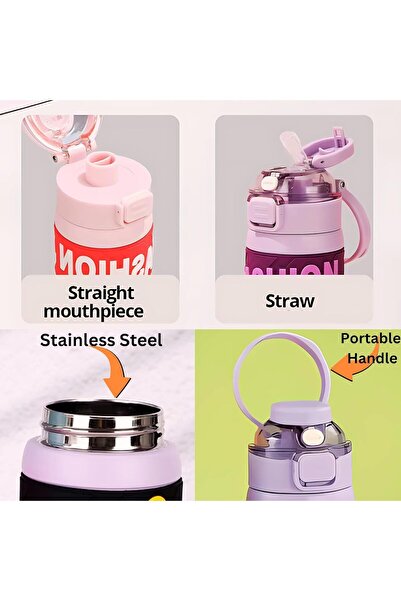 Twisoo زجاجة مياه معزولة مصنوعة من الفولاذ المقاوم للصدأ، مزدوجة الجدار، معزولة بالفراغ، مانعة للتسرب، خالية من مادة BPA