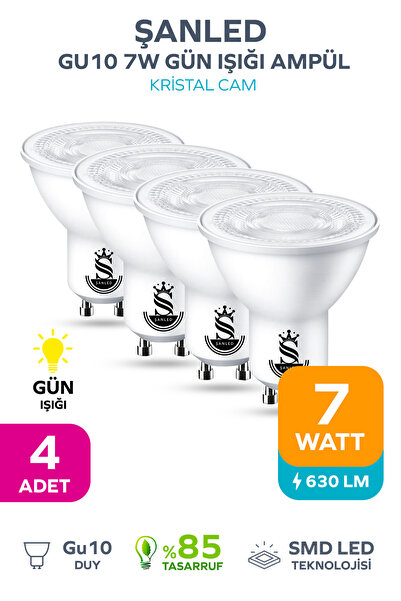 ŞANLED GU10 7W GÜN IŞIĞI AMPÜL 1-4-5-10-20-30-50-100 ADET