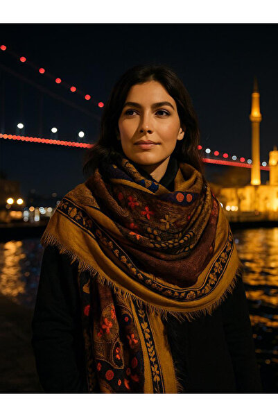 fiore fashion șal de lână fiartă de cașmir șal tricotat eșarfă brodata șal-fl...