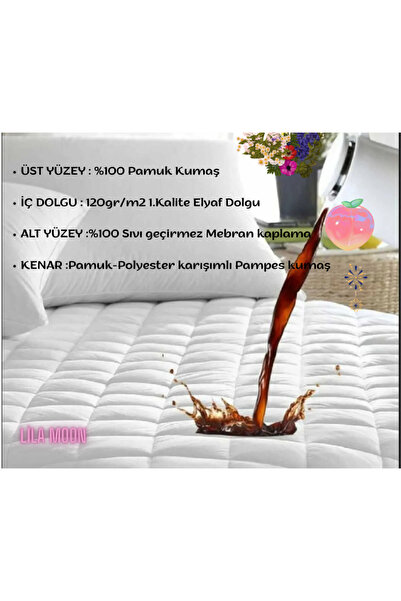 LilaMOON Prešívaný, priliehavý, nepremokavý chránič matraca zo 100% bavlny