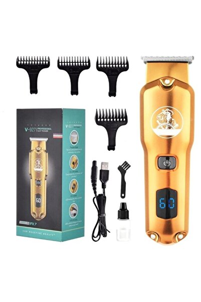 divendi-ro Trimmer VGR V-927, 5W, fără fir, cu afișaj LCD, încărcare USB, auriu