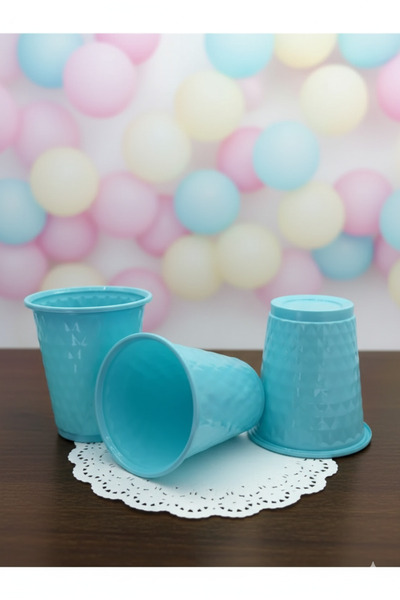 Deniz Party Store Mavi Plastik Desenli Bardak 25 Adet 250 Cc