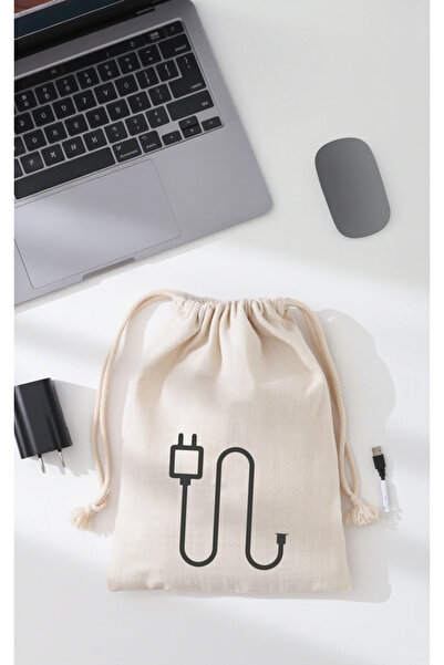 APRENDİ Ham Bez Şarj Aleti ve Kablo Saklama Kesesi – 15x20 cm - 1 Adet