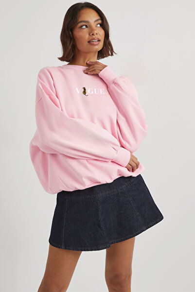 The Champ Clothing Унісекс оверсайз світшот з принтом Tiger Letter, рожевий -...