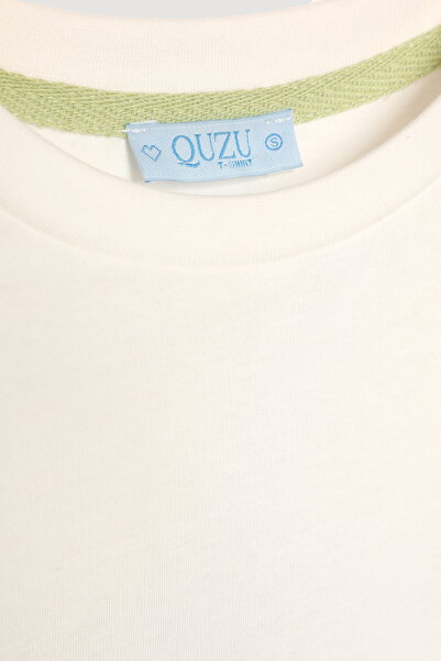 Quzu Μπλουζάκι με στάμπα Sea Star Back Ecru