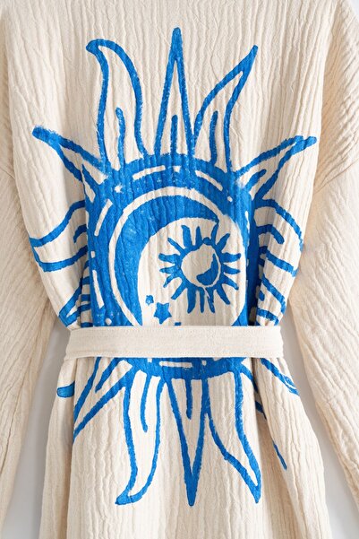 VAROL Βιολογικό 100% βαμβακερό γιακά κιμονό μπουρνούζι φόρεμα παραλίας - Heliona v2